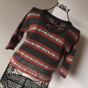Orange and Grey striped sweater